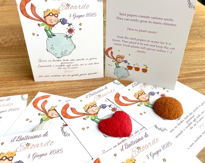 Personalized  Seed Paper Favors: Baptism, Christening, First Communion