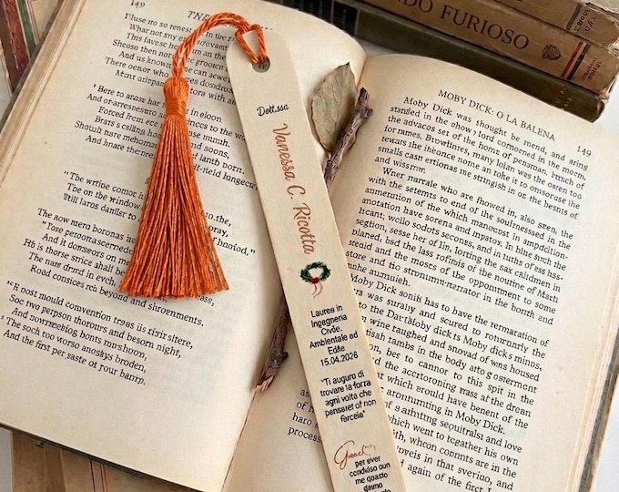 Personalized Wooden Bookmarks - Custom Wedding Favors, Party Gifts, Bridal Shower Keepsakes, Save the date