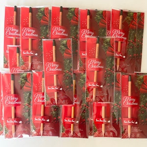 Lápis de sementes de Natal - Favor plantável para presente de Natal Lápis de sementes de Natal exclusivo - Idéia de presente sustentável Lápis de sementes personalizado