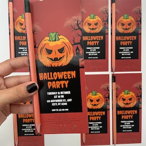 Halloween-Samen-Bleistift-personalisierte Pflanzbare Bevorzugung für Halloween-Geschenk (kundenspezifische umweltfreundliche Bevorzugungen für Gäste) Halloween-Samen-Bleistift-Danke