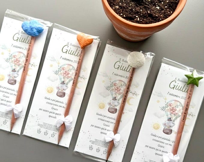 Plantable bloom paper and  pencil Favors, Baby Shower, Gender Reveal Party