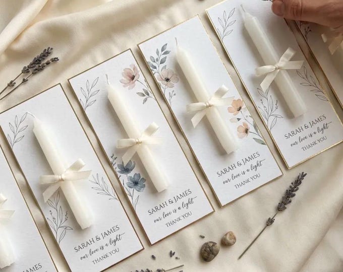 Personalized Rustic Candle Favors, Wedding, Baptism, Baby Shower Thank You Gift
