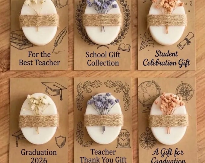 Personalized Teacher Soap Favors, Dried Flower Guest School and GraduationGift, Rustic Class of 2026
