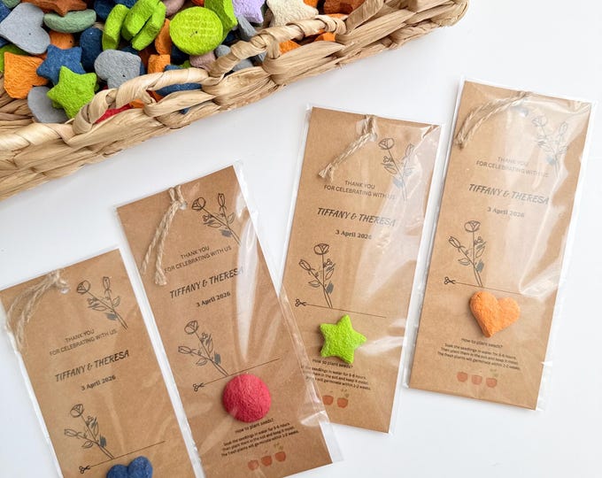 Personalized Seed Paper Bookmark,Plantable Thank You Gift,Personalize Christening Favor, Sustainable Party Favor