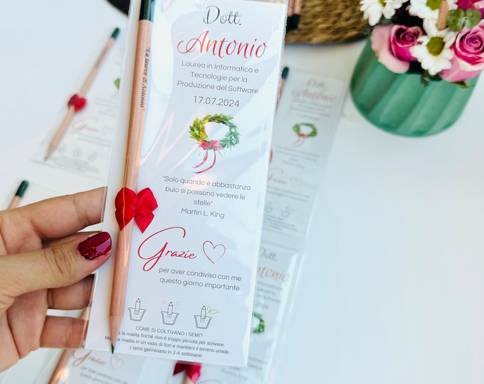 Personalized  Pencil Graduation Favors - Class of 2026 - Recyclable invitations, eco-friendly gifts.