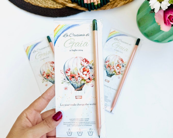 Personalized Seed Pencil Favors: Eco-Friendly Baptism Christening Wedding Party Gifts Plantable Biodegradable Bulk