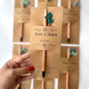 bolígrafo de semillas personalizado gracias favores favores plantables para invitados a la boda personalizado ecológico para invitados imagen 2