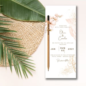 Hochzeitseinladungen, Hochzeitsplatzhalter, anpassbare umweltfreundliche Hochzeitseinladung, Einladungskarte mit Samenstift