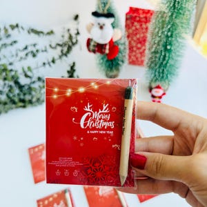 Piccolo segnaposto natalizio personalizzato *Regali di ringraziamento con penna per semi personalizzata*Regali piantabili per*Regali speciali ecologici per gli ospiti