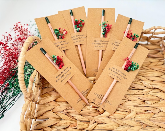 Christmas Personalized Seed Pencil , Plantable Noel Favor,Holiday Favor, Stocking Stuffer, Secret Santa Gift