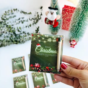 Piccolo segnaposto natalizio personalizzato *Regali di ringraziamento con penna per semi personalizzata*Regali piantabili per*Regali speciali ecologici per gli ospiti