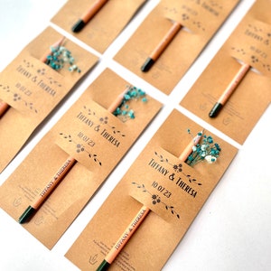 bolígrafo de semillas personalizado gracias favores favores plantables para invitados a la boda personalizado ecológico para invitados imagen 4
