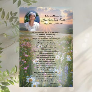 Carte souvenir plastifiée 4 x 6 po - Fleurs sauvages et papillons