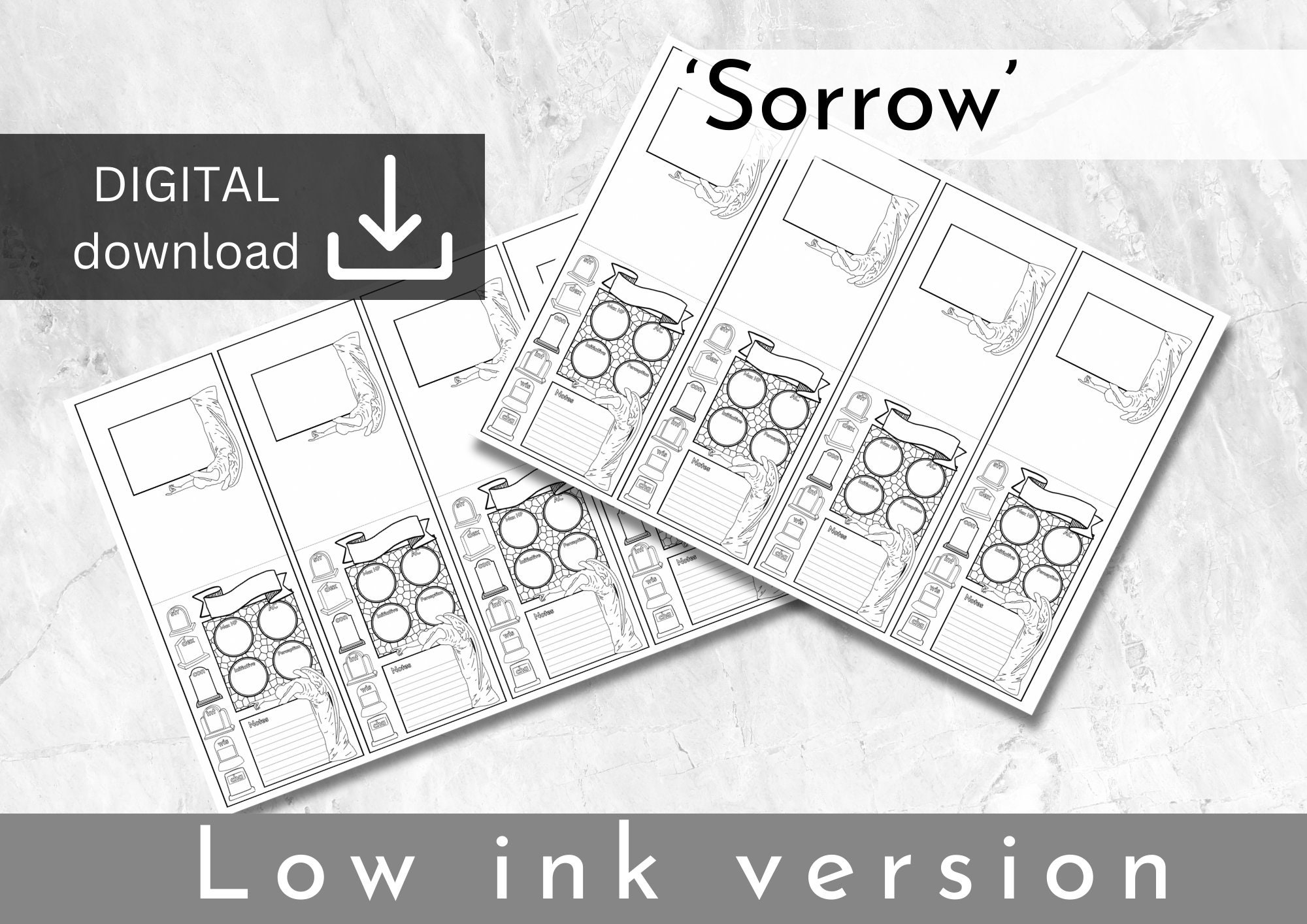 D&amp;D 5e Initiative Tracker Printable Dungeons and Dragons Cards ...