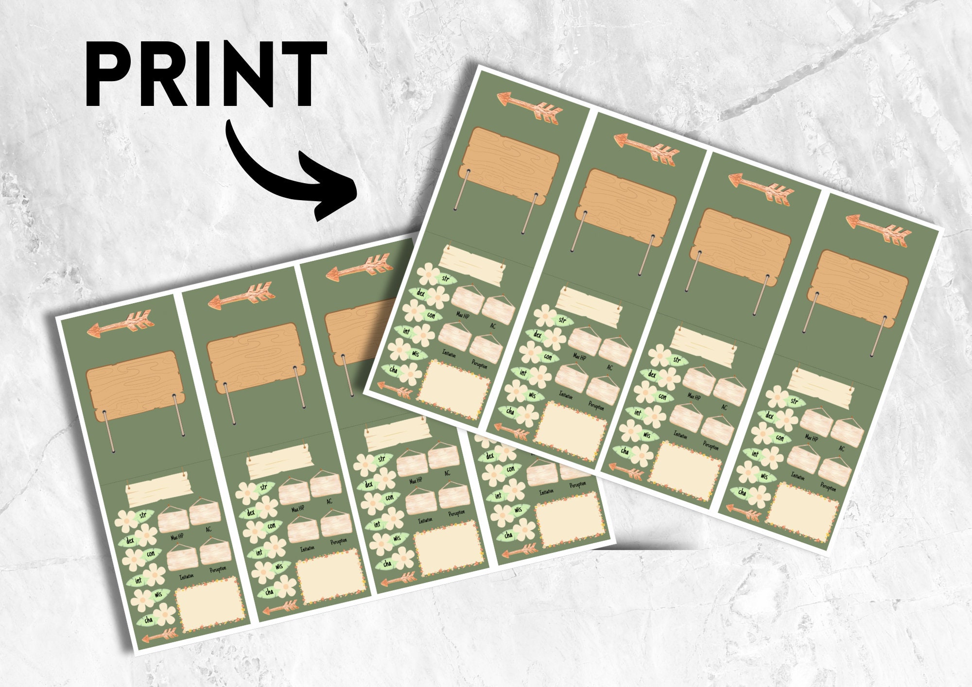 D&amp;D 5e Initiative Tracker Printable Dungeons and Dragons Garden ...