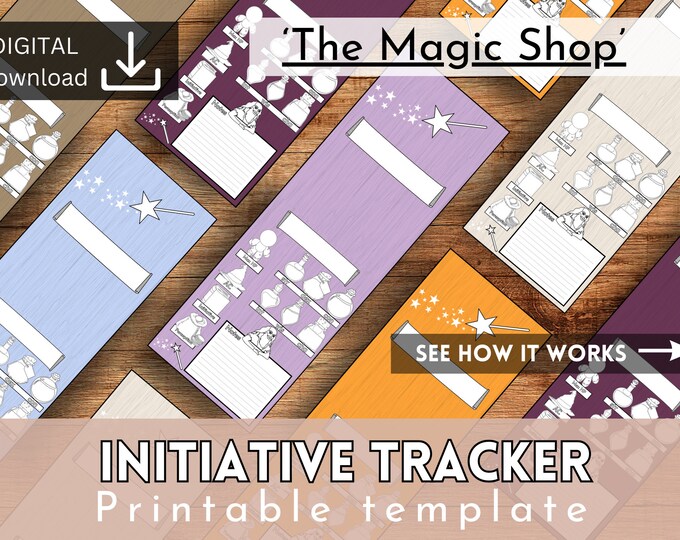 D&amp;D 5e Initiative Tracker Printable Dungeons and Dragons Cards ...