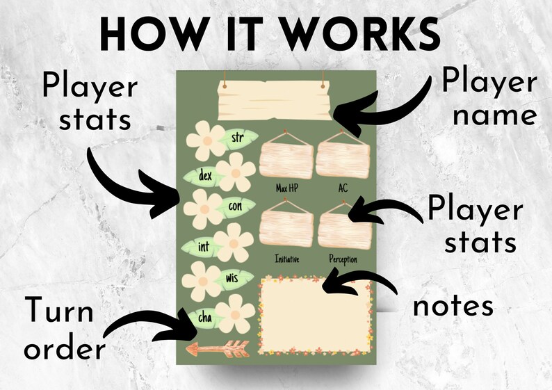 D&amp;D 5e Initiative Tracker Printable Dungeons and Dragons Garden ...
