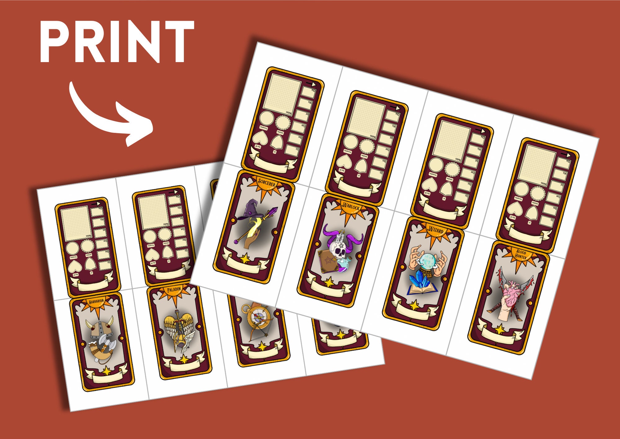 D&D 5e Initiative Tracker Printable Dungeons and Dragons Cards