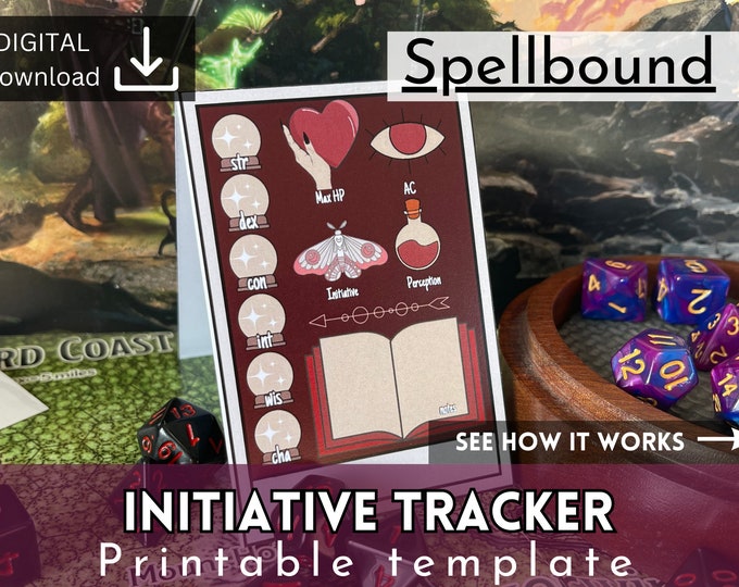 D&amp;D 5e Initiative Tracker Printable Dungeons and Dragons Witch ...