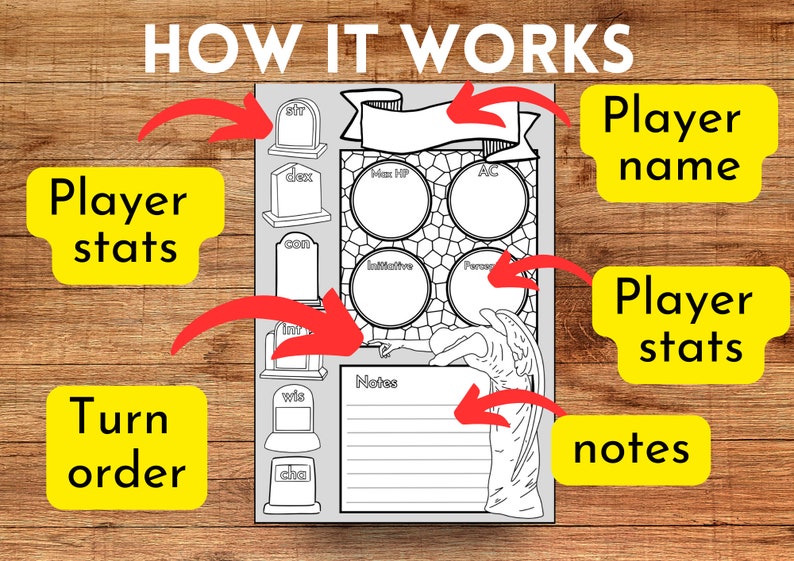 D&amp;D 5e Initiative Tracker Printable Dungeons and Dragons Cards ...