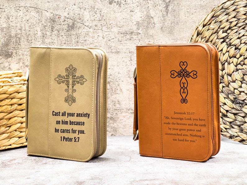 Custom Bible Verse Gift, Personalized Leather Bible Cover, Religious Gift, Christian Gift