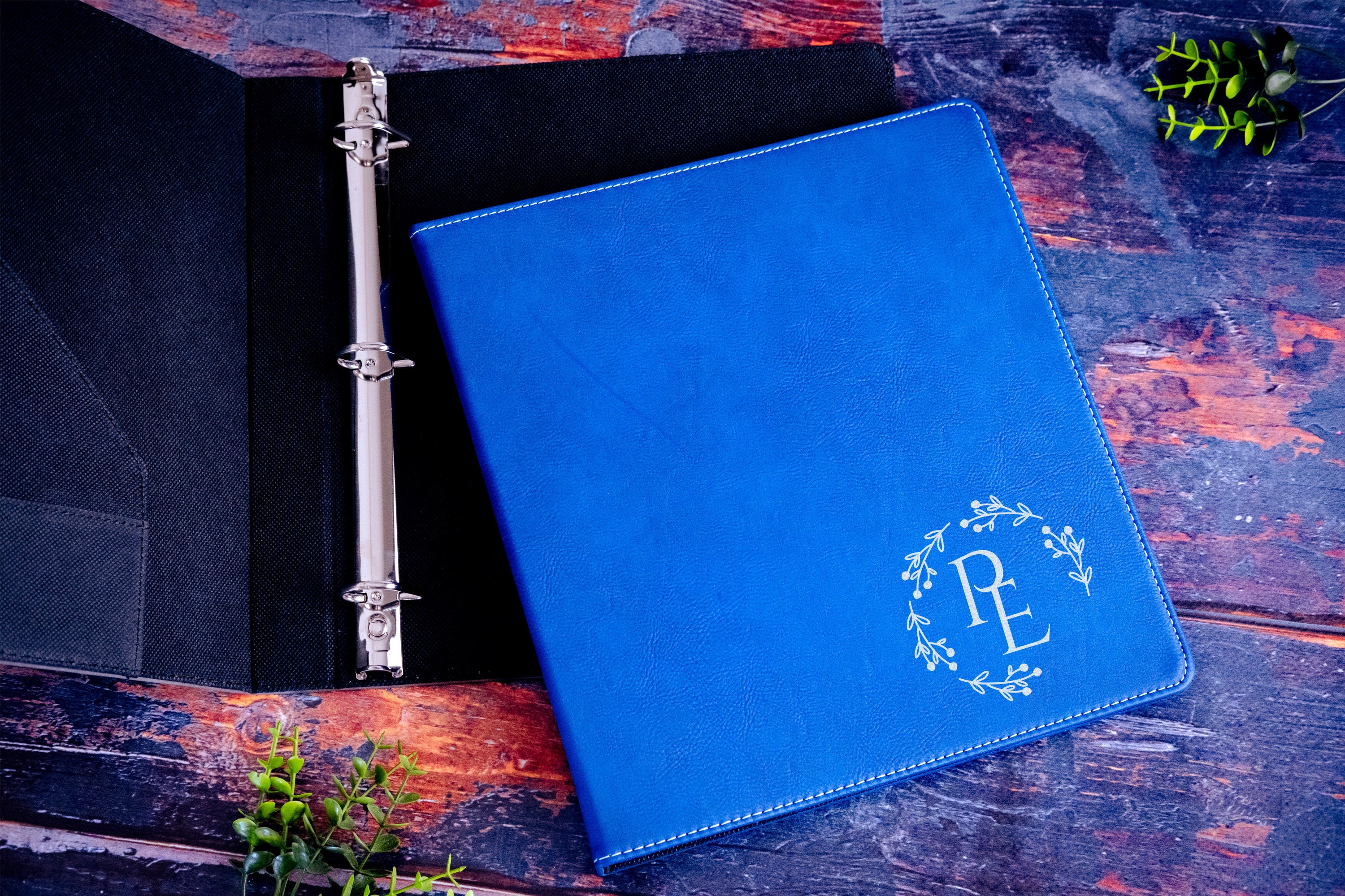 Personalized Binder, Leather Binder, Office Supply, Engraved Binder