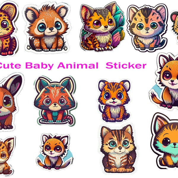 40x Cute Animal Bundle: Kawaii Sticker Designs - Perfect for Scrapbooking, Crafts, & Decor! #KawaiiStickers #DigitalArt"