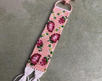 Strawberry Blooms Keychain