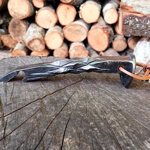 Hand Forged Railroad Spike Bottle Opener With Pineapple Skin Twist Handle, Barware, Western, Rustic, Blacksmith Made, Great Gift Idea