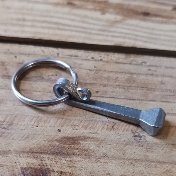 Hand Forged Horseshoe Nail Keyring | Keychain | Pendant | Charm