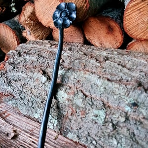 Hand Forged Wrought Iron Flower, Pot Decoration Ornament, Artificial Flower, Flower Sculpture, Iron Anniversary Gift, Great Gift For Her