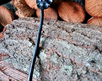 Hand Forged Wrought Iron Flower, Pot Decoration Ornament, Artificial Flower, Flower Sculpture, Iron Anniversary Gift, Great Gift For Her