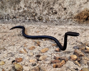 Hand Forged Iron Mini Snake, Steel Snake Sculpture Statue Decor, Animal Snake Art, Baby Snake Decoration, Blacksmith Made, Great Gift Idea,