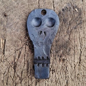 Hand Forged Skull Keychain/Pendant/Charm, Blacksmith Made, Steel Skull Keyring, Groomsman Gift, Great Gift Idea, 1&quot; Keyring Included