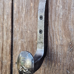 Hand Forged Railroad Spike Wall Hook, J Hook, Tack Hook, Wall Hook, Wall Hanger, Heavy Duty Steel Hook, Blacksmith Made