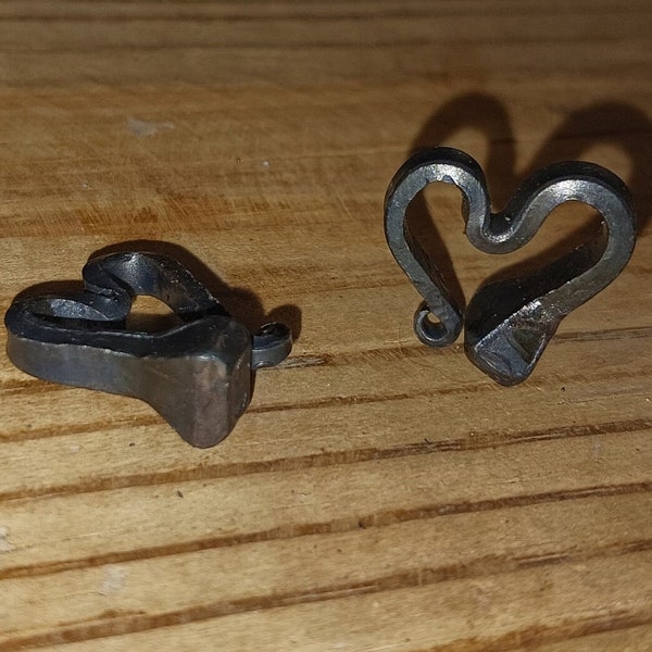 Horseshoe Nail Mini Hearts Hand Forged Pair Of 2