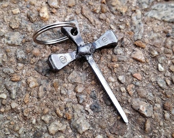Horseshoe Nail Cross Handmade Keyring | Keychain | Pendant, Crucifix Cross, Christian Cross, Great Gift Idea