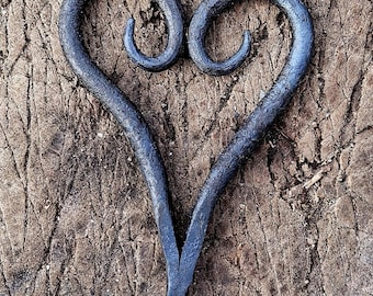 Steel Heart Keyring, Hand Forged Iron Heart Keyring/Pendant/Charm, Iron Anniversary Gift, Blacksmith Heart Keychain, 1" Keyring Included