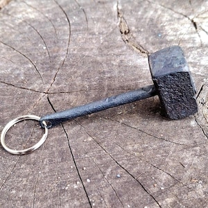 Hand Forged Thors Hammer Keychain, Keyring Included, Mjolnir Keychain, Blacksmith Made, Thors Hammer Keyring/Pendant/Charm, Great Gift Idea