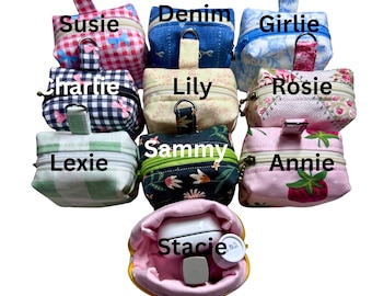 Mini llavero cuadrado tipo bolsita: bolsa para auriculares, monedas y cosméticos.