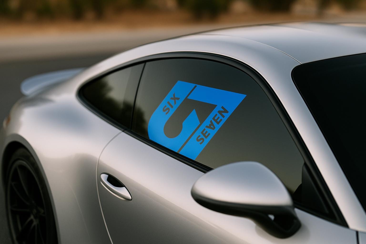 Modern “six Seven” Logo Decal – Custom Vinyl Sticker for Doors, Windows ...