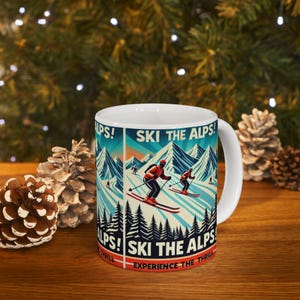 Skiing Mug | Winter Sports Cup | Mountain Adventure Coffee Mug for Ski Lovers & Snowboarders | Perfect Gift for Outdoor Enthusiasts