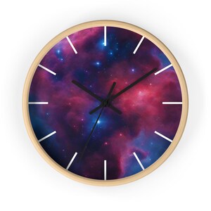Reloj de pared con temática espacial, decoración única de galaxia, regalo celestial y arte cósmico, decoración de habitación con nebulosa para amantes de la noche estrellada