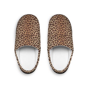 Shoes - Leopard Print Indoor Slippers for Men, Cozy House Slides, Soft Home Footwear, Warm Slippers, Comfortable Living Room Shoes