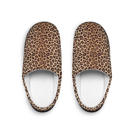 Shoes Leopard Print Indoor Slippers for Men, Cozy House Slides