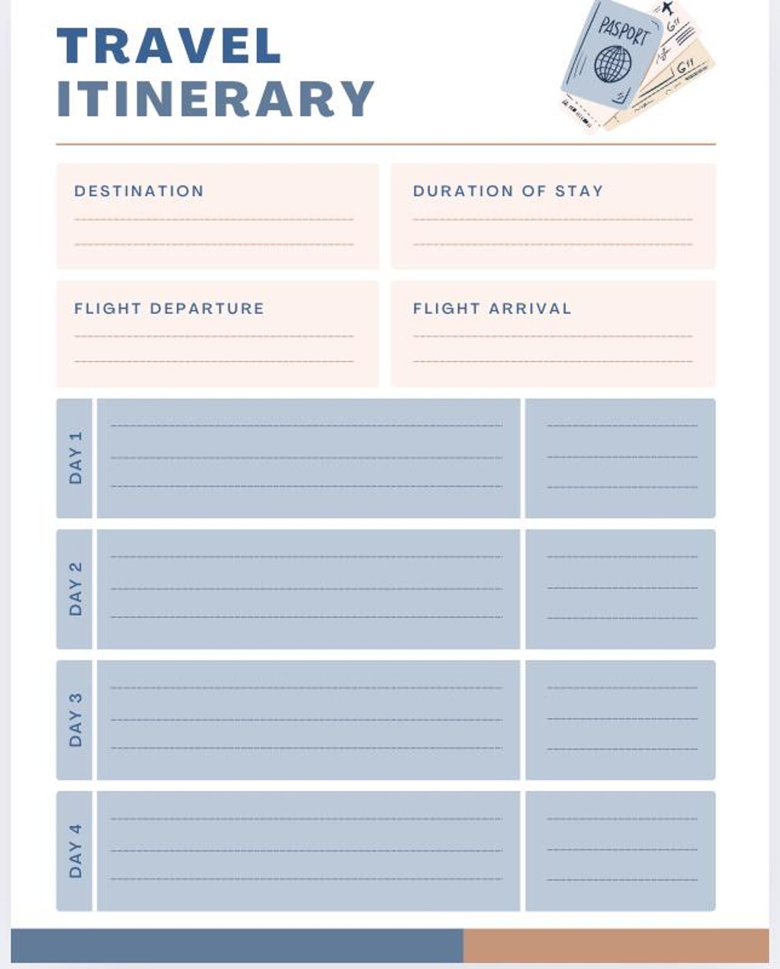 Ultimate Travel Itinerary and Packing Planner Template digital Vacation
