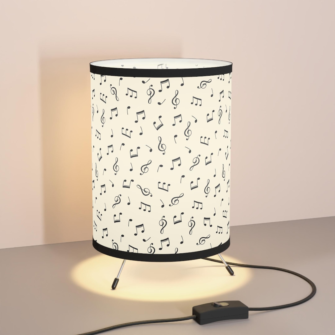 Music Themed Lamp - Elegant Music Note Design, Nightstand Light & Home ...