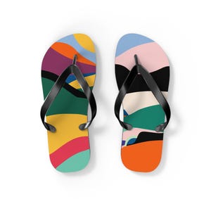 Flip Flops | Colorful Beach Sandals for Summer | Fun Tropical Vacation Shoes & Poolside Accessories | Comfortable Footwear