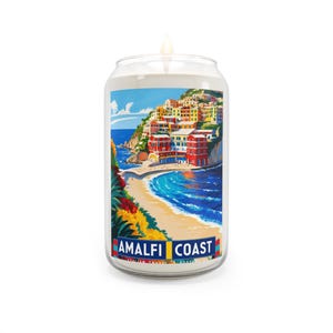 Amalfi Coast Scented Candle: Soy Wax Aromatherapy, Coastal Decor