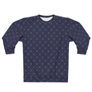 Unisex Luxury Gold & Blue Sweatshirt | Designer Pullover Jumper | High-End Streetwear Fashion
